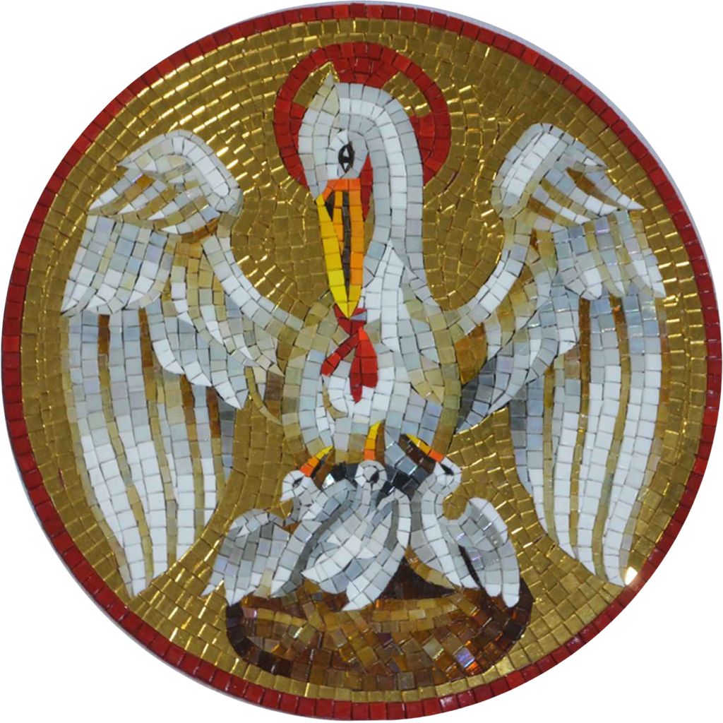 Holy Pelican - Religious Art Mosaic