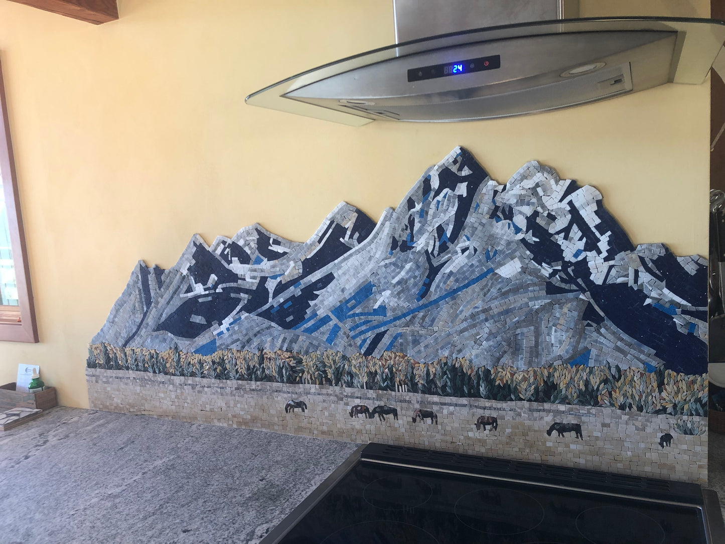 Mountain Mosaic Scenery | Luxury Handcrafted Natural Stone Art