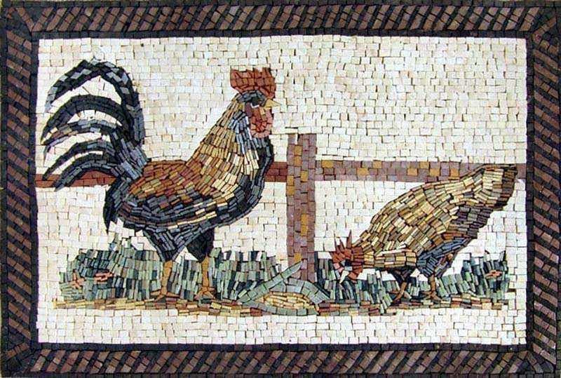 Custom AR Product - Mosaic Kitchen Backsplash- Lordly Rooster
