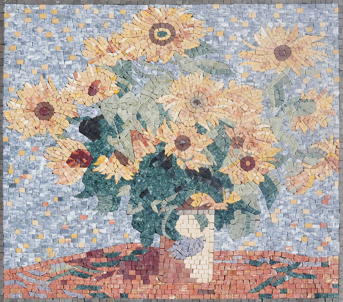 Claude Monet Sunflowers - Luxury Handcrafted Mosaic Reproduction