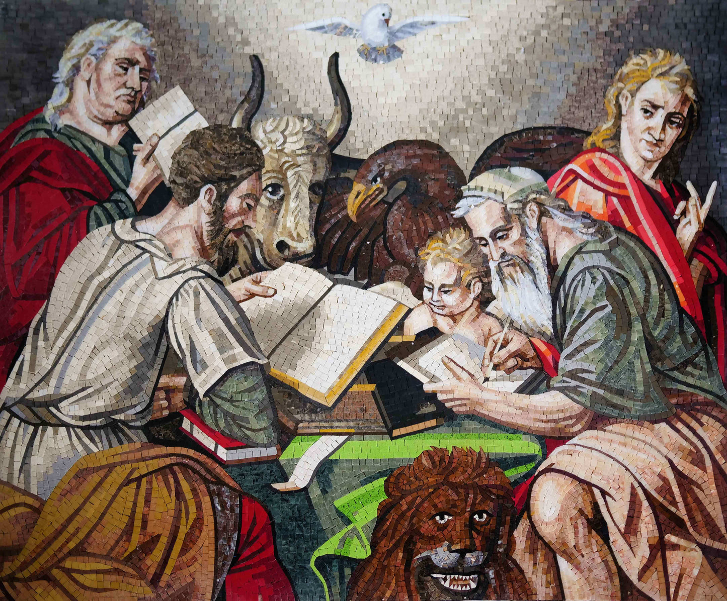 Custom AR Product - Handcrafted Religious Mosaic – The Four Evangelists Scene