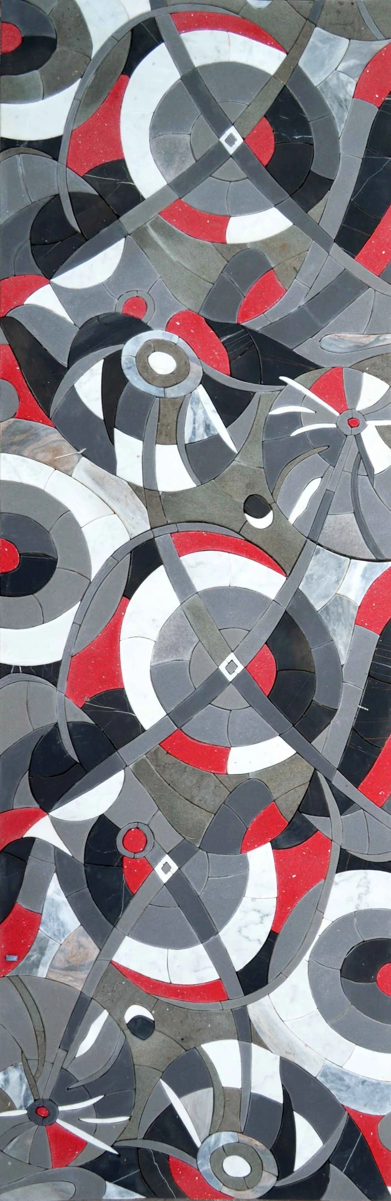 Ashen Circular Chaos - Abstract Mosaic Patterns