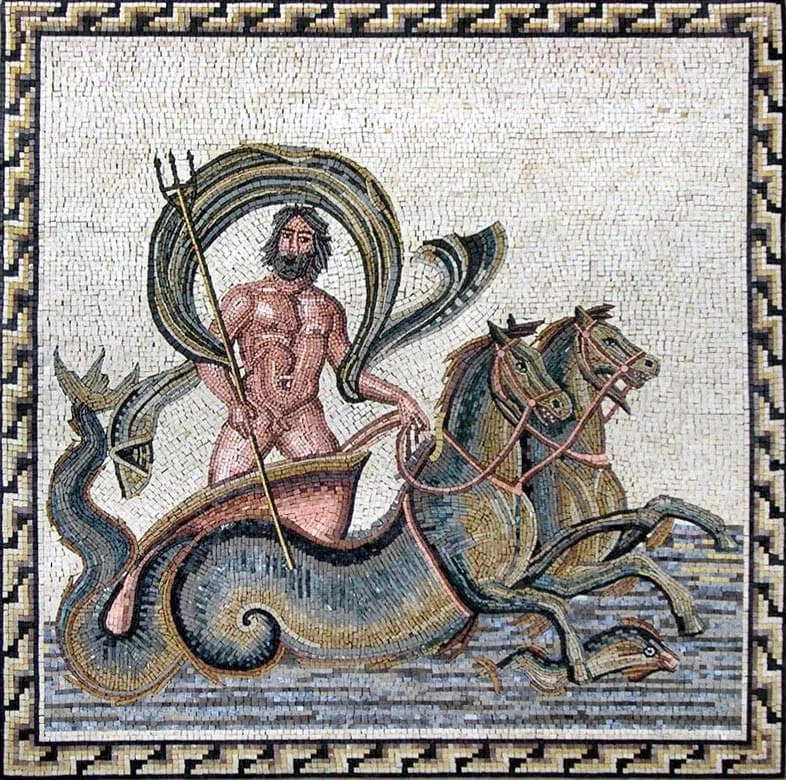 Custom AR Product - Neptune Roman Mosaic Art