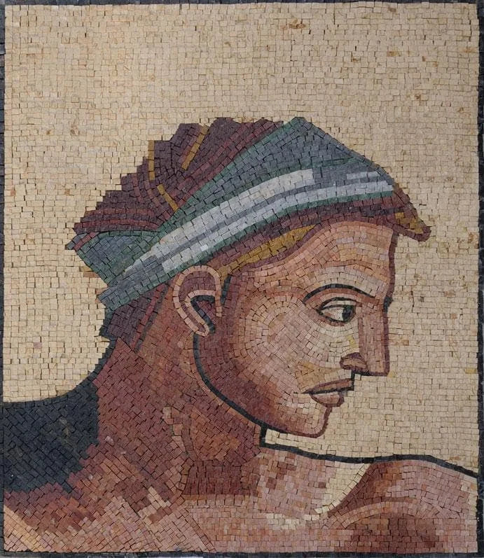 Michelangelo Buonarrotis Nude I" - Mosaic Art Reproduction"