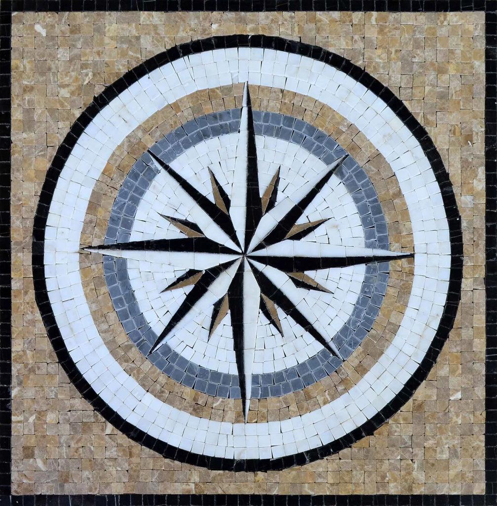 Sahara - Compass Mosaic Artwork | Mozaico