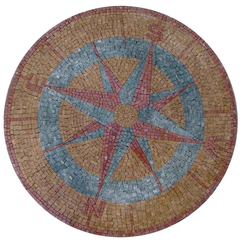 Rosa Dei Venti - Compass Mosaic Medallion, Compass