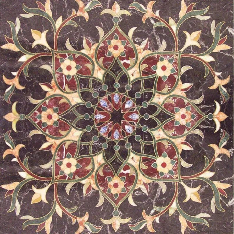 Floral Arabesque Stone Mosaic Art | Mozaico