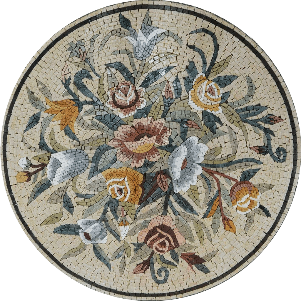 Mosaic Artwork - Bouquet Medallion