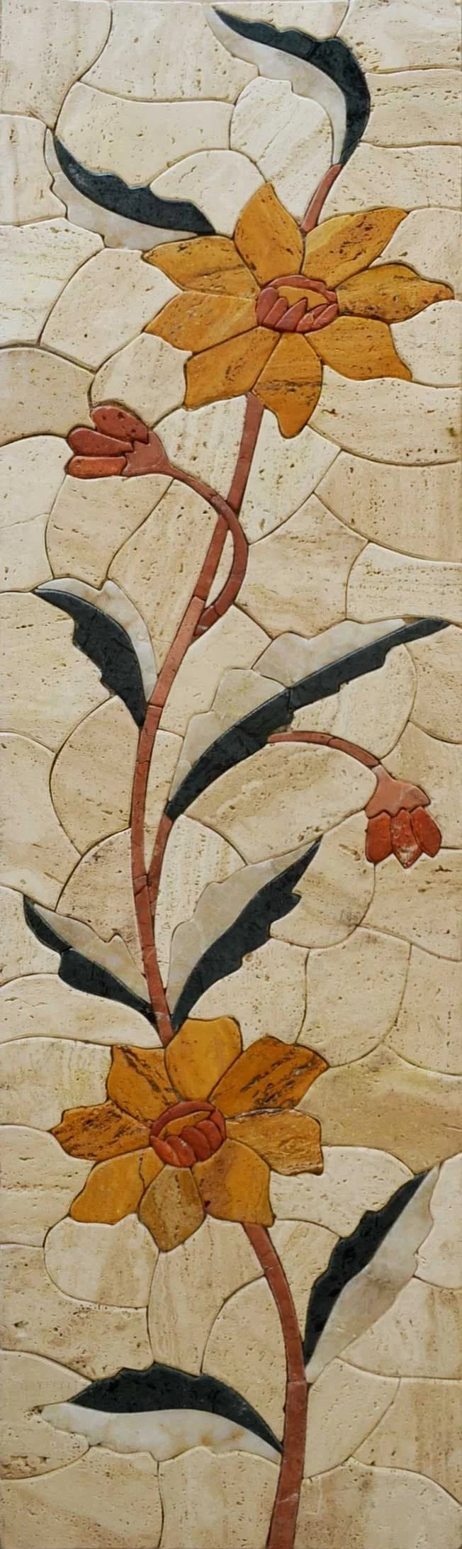 Mosaic Floral Art - Floral Tangerine