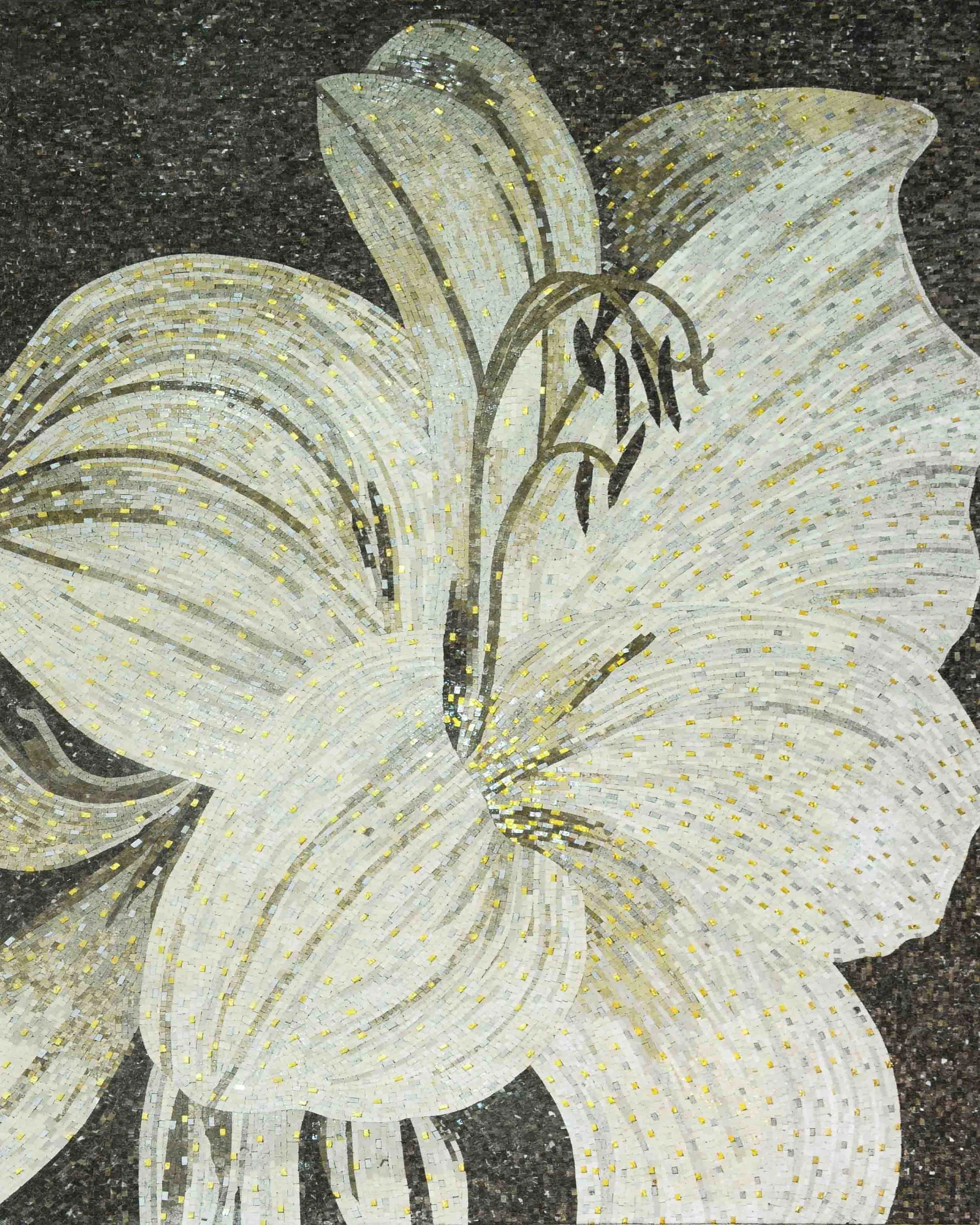 white lily wall art White Lily Mosaic Wall Art
