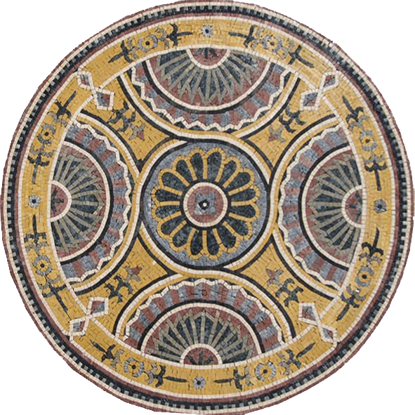 Floral Geometric Wall Medallion - Deysi Mosaic