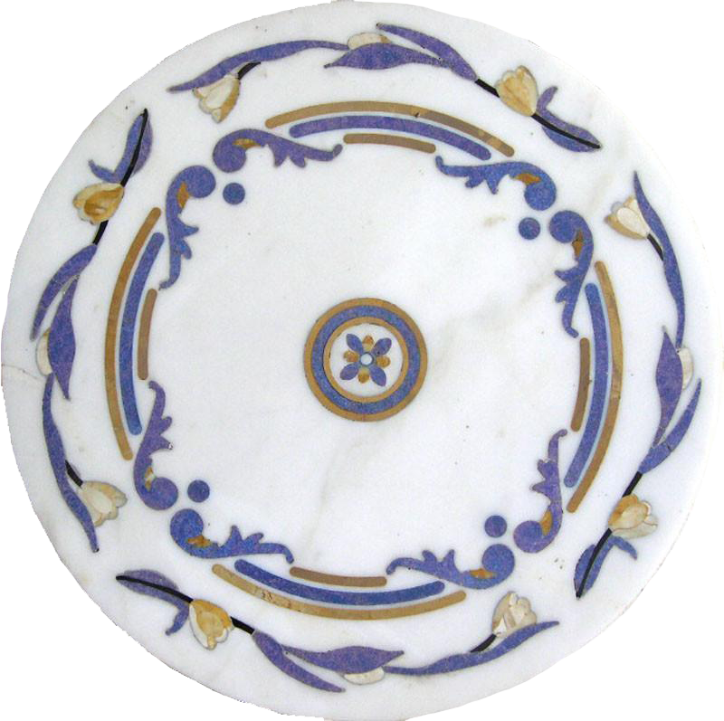 Tranquility - Floral Waterjet Mosaic Medallion