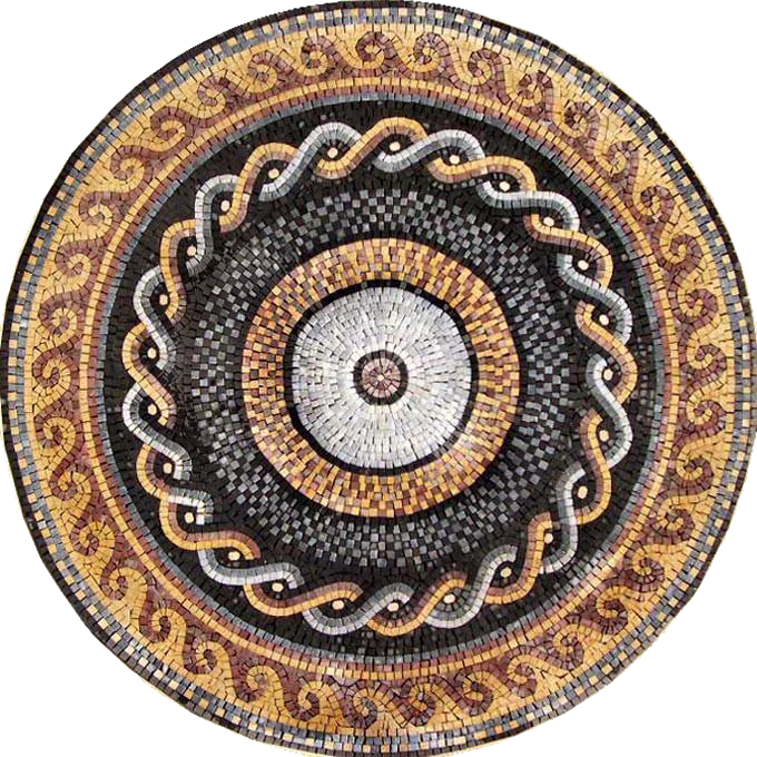 Roman Mosaic Art Medallion - Horatio