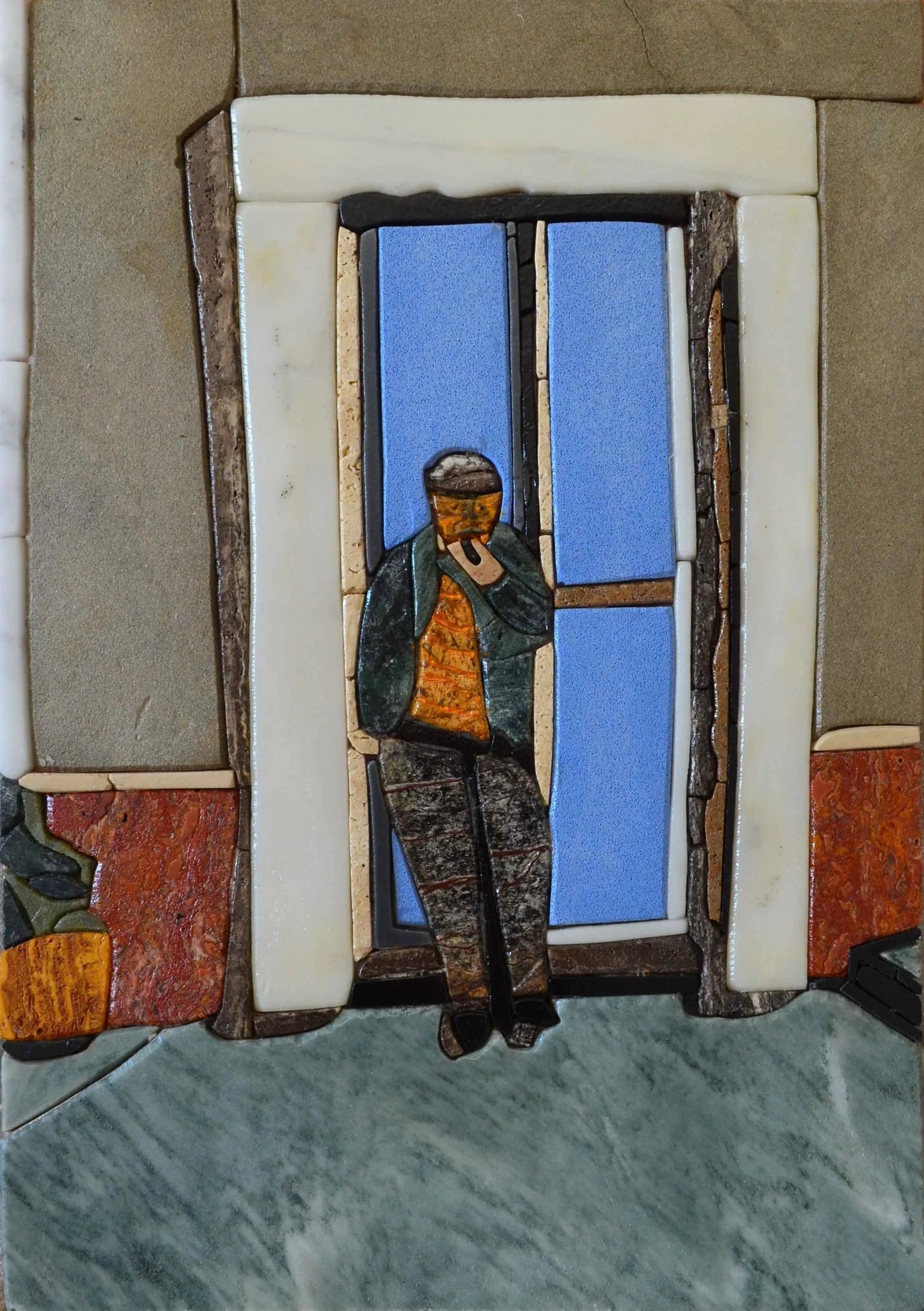 Figurative Illustration Petal Mosaic Stone Art