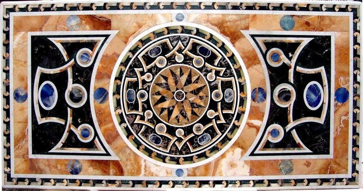 Solar Alignment - Waterjet Mosaic Artwork | Rugs | Mozaico