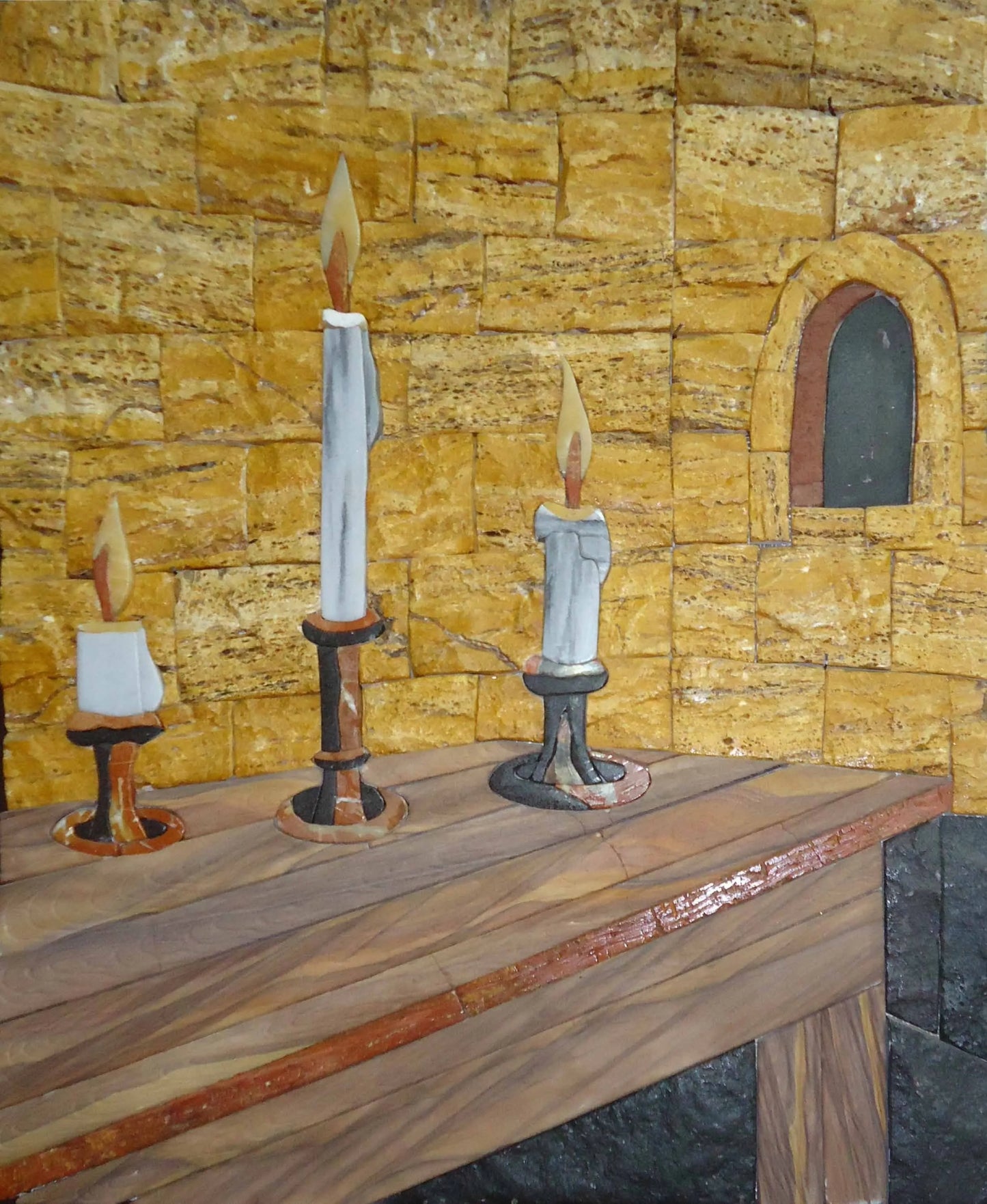 Candles Stone Mosaic Art