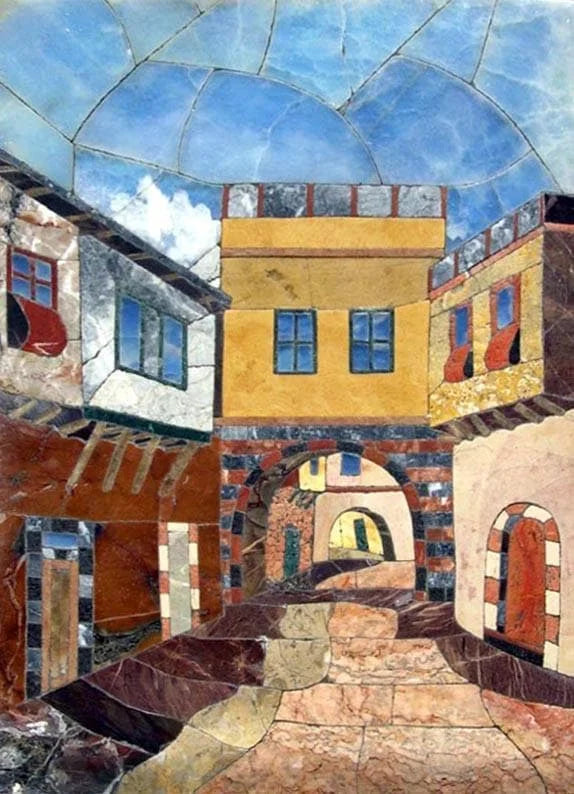 City Market Petal Mosaic - Stone Mosaic Art | Mozaico