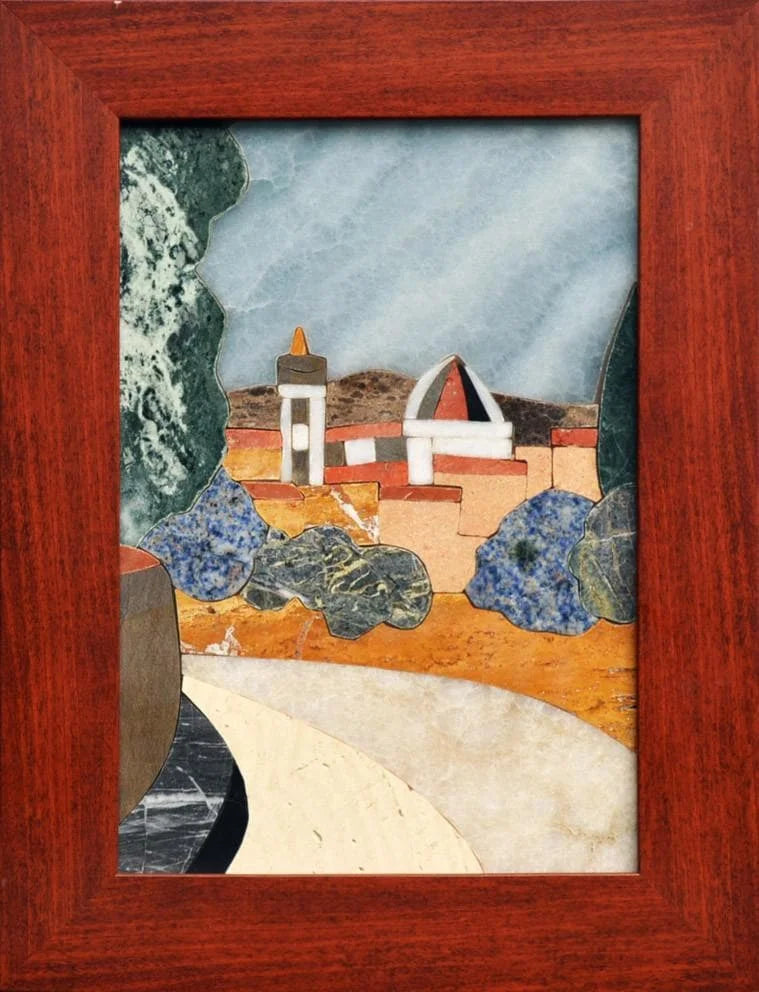 Framed Pietra Dura Decorative Mosaic