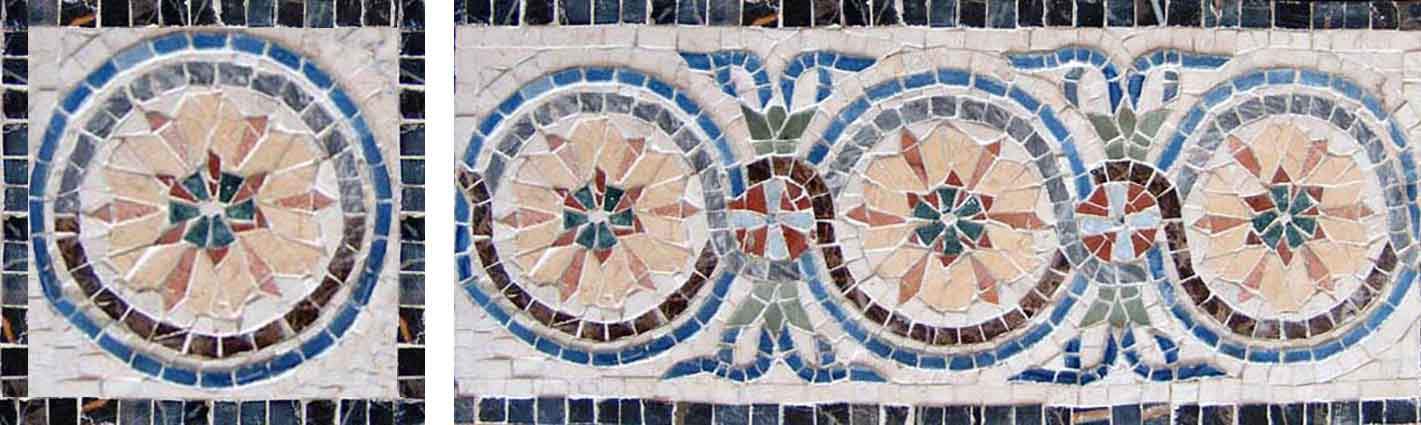 Geometric Flowers Mosaic Border
