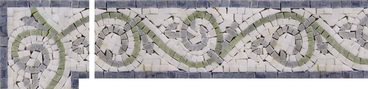 Classic Spirals Corner Mosaic Artwork