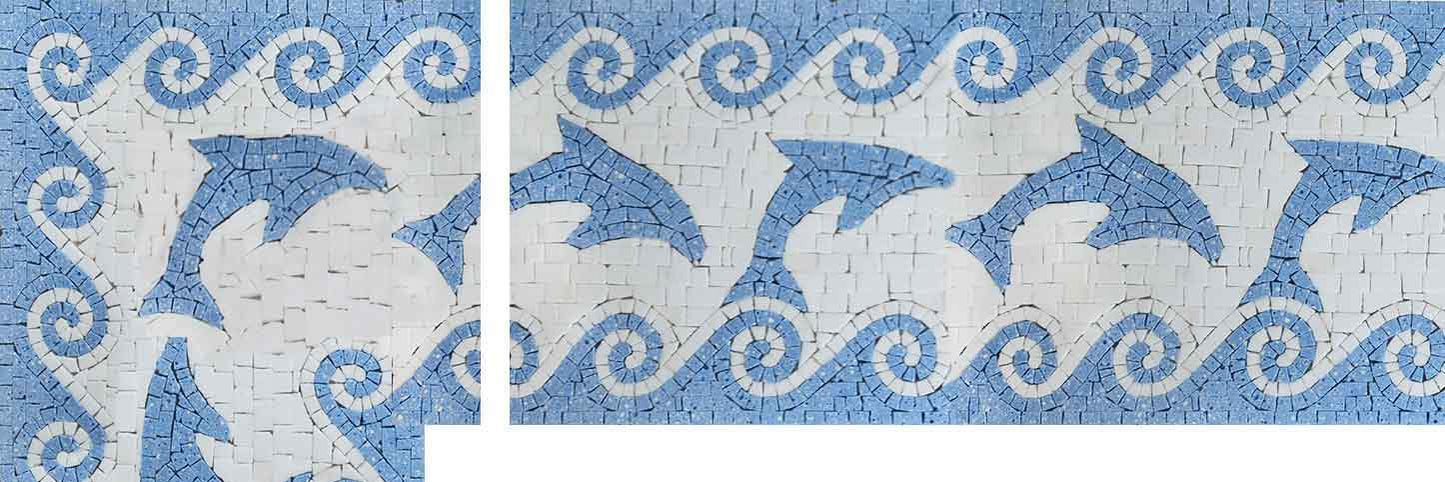Dolphins' Daze Corner Mosaic Artwork