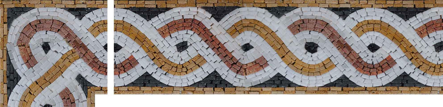 Bronze Spirals Corner Mosaic Artwork