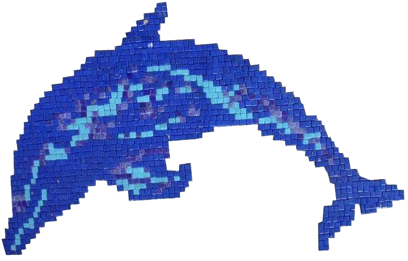Dolphin Glass Mosaic Mozaico