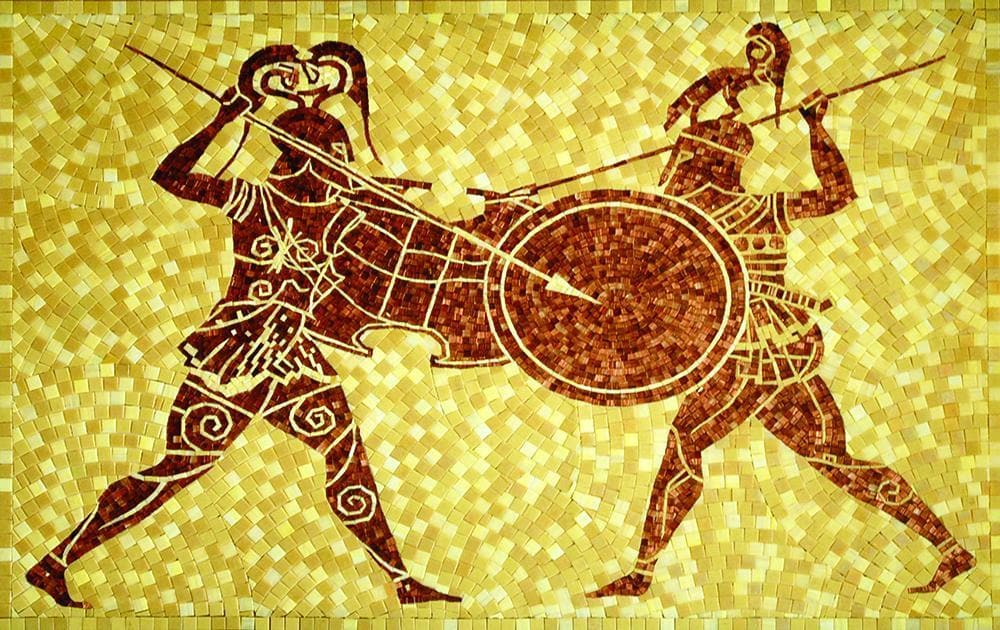 Soldiers Fighting Mosaic