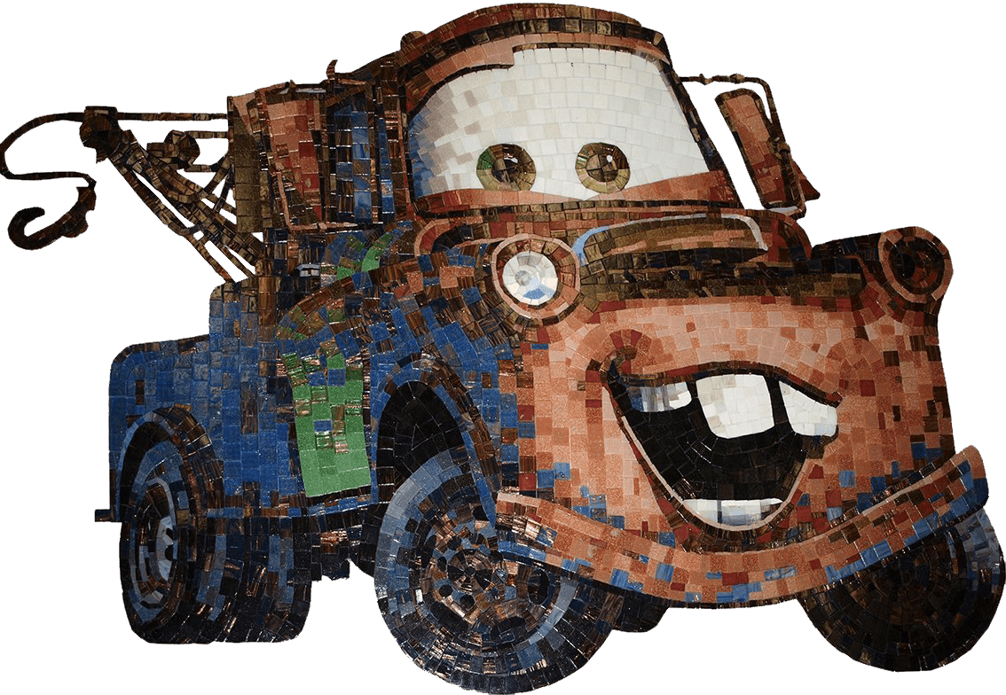 Tow Mater Mosaic Cartoon