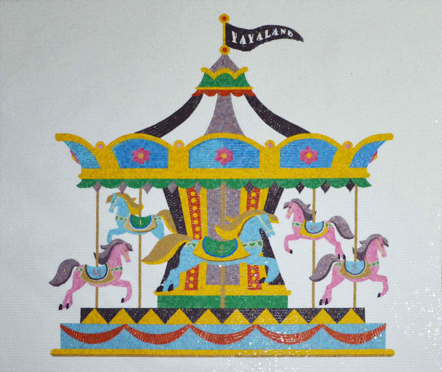 Merry-Go-Round Glass Mosaic Artwork
