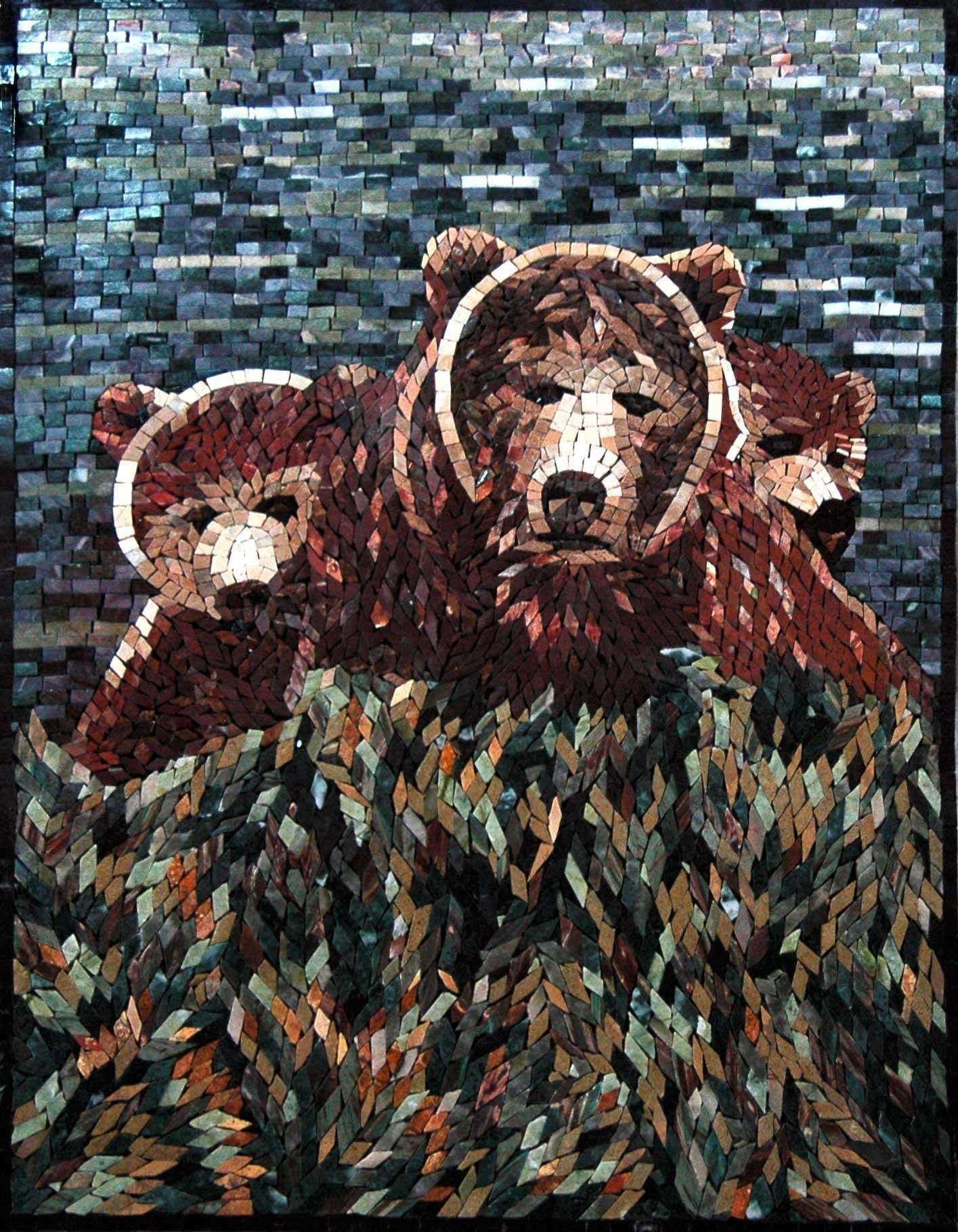 Diseños de mosaicos de animales: arte en grupo con osos