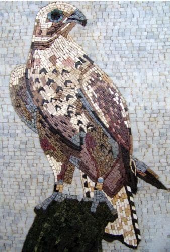 Diseño de mosaico del Halcón Real - Soporte de malla