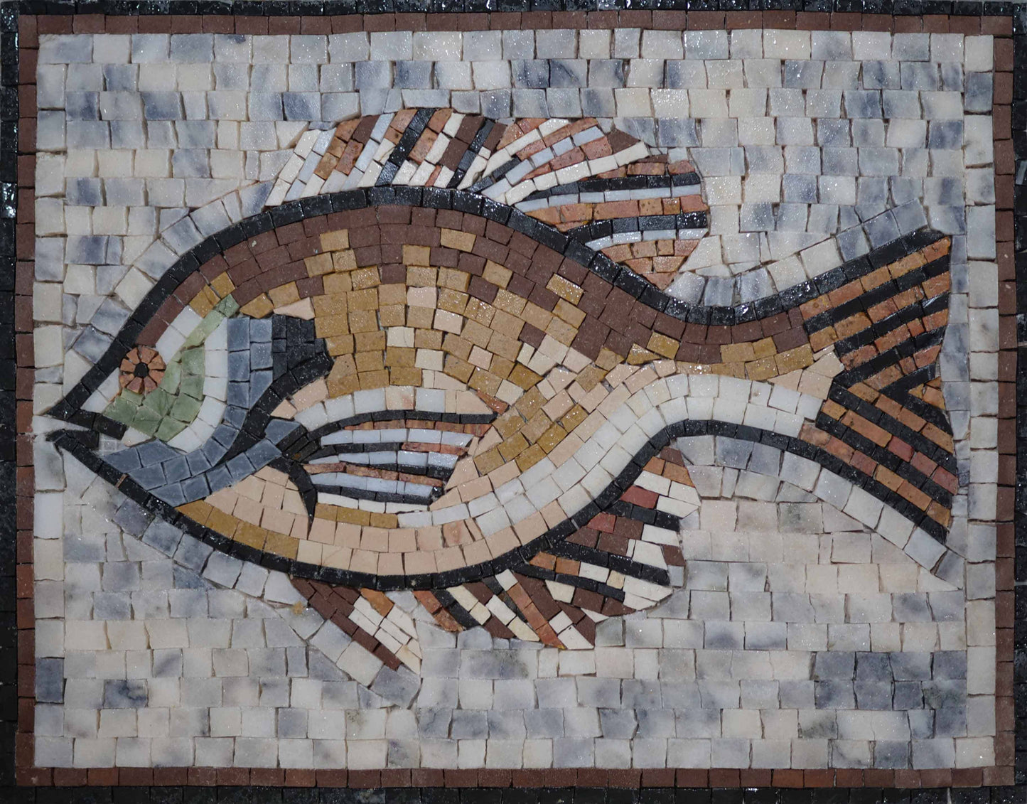 Cute Fish Marble Mosaic Art
