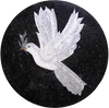 Mosaic Medallion Art - White Dove