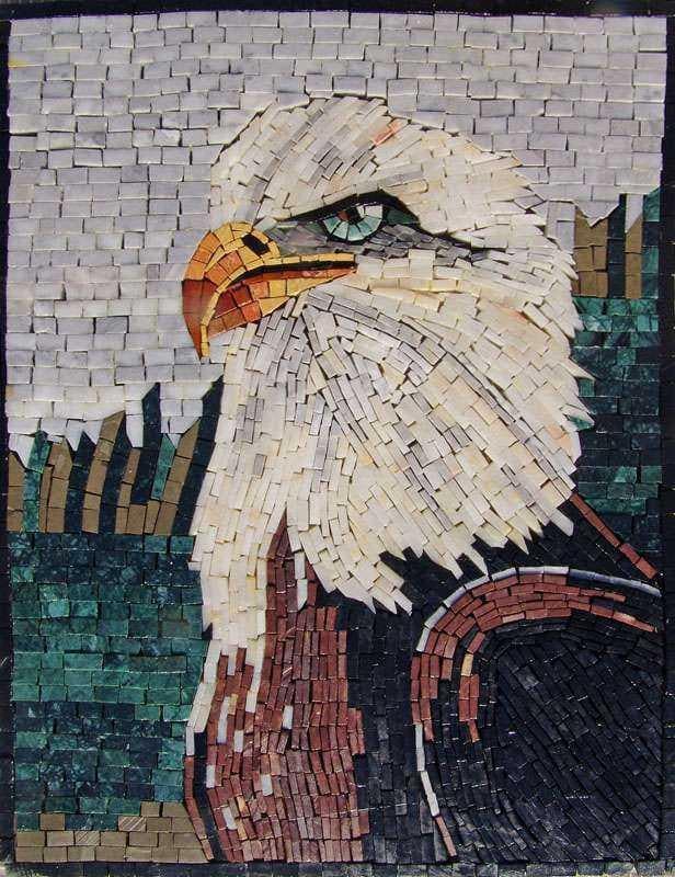 Arte en mosaico del águila orgullosa | Pájaros y mariposas