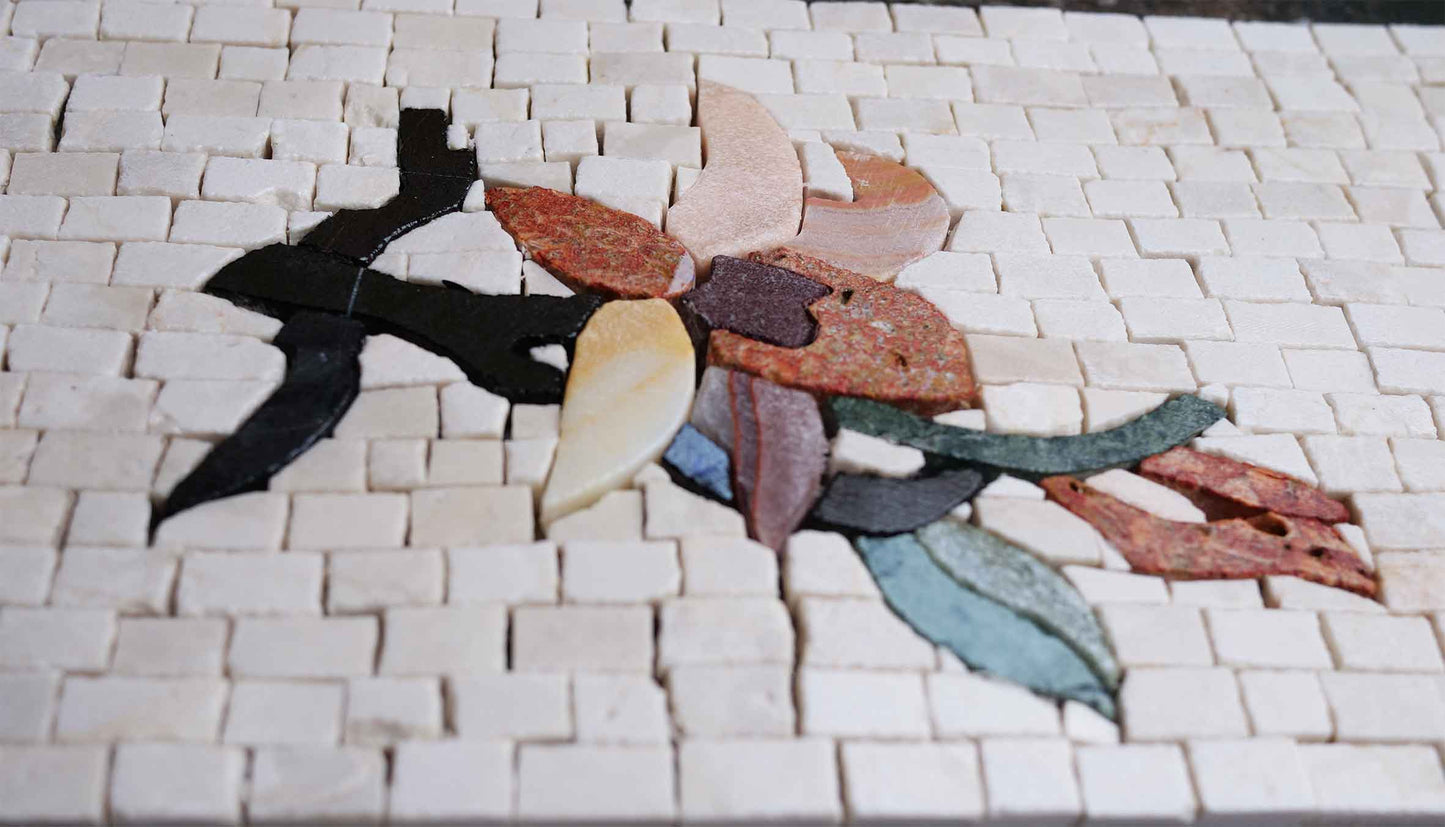 Floral Patches Border Mosaic Artwork