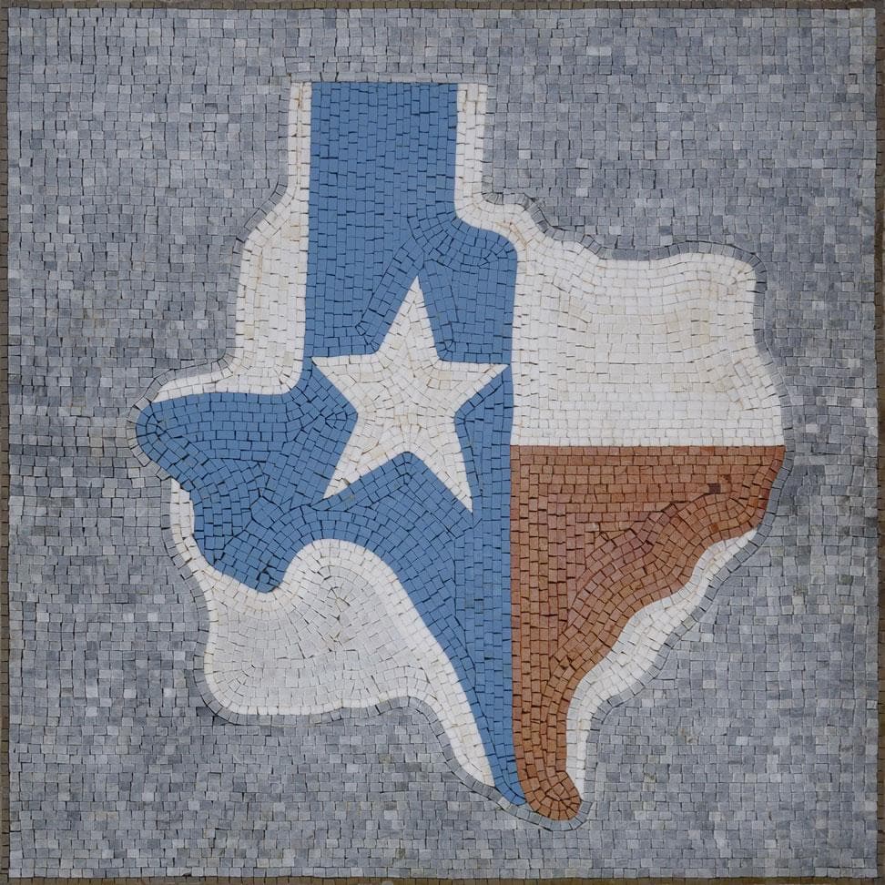 Texas Map Mosaic Art | Handcrafted Luxury Natural Stone Decor