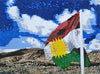 Kurdistan Flag Landscape Mosaic Marble