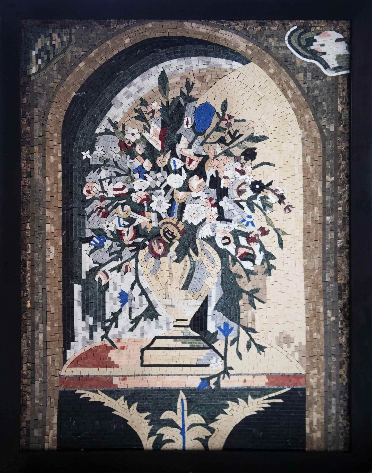 Floral Mosaic Wall Artwrok - Hint Of Blue