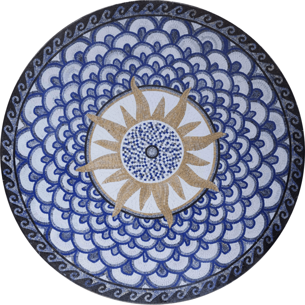 Blue Sola - Sun Mosaic Medallion