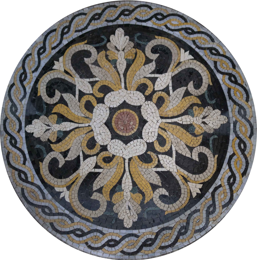 Millicent IV - Botanical Mosaic Art Medallion