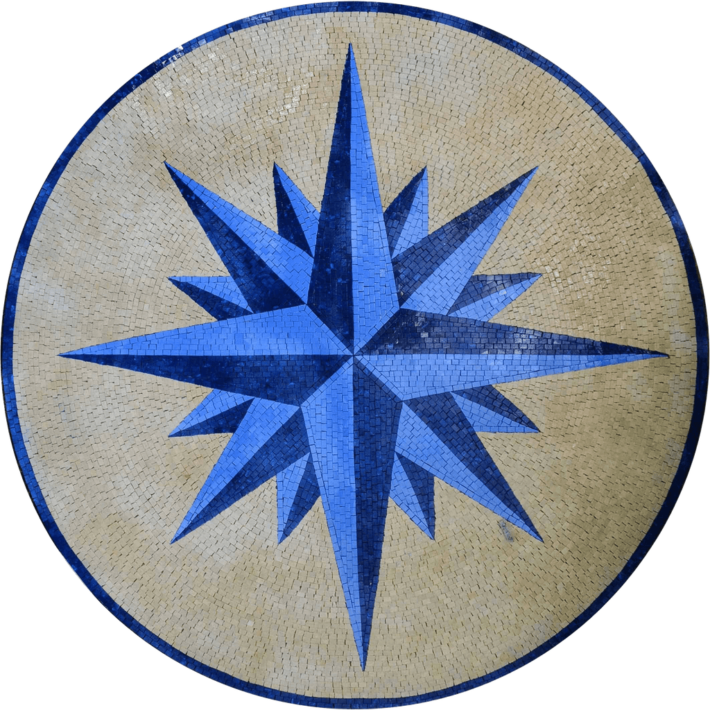 Aqua - Compass Mosaic Medallion