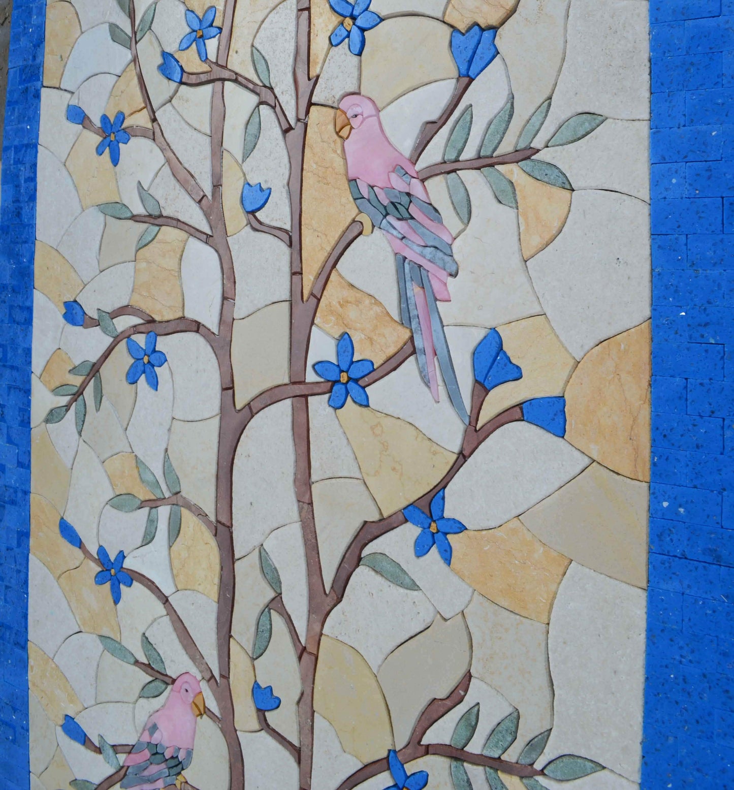 Mosaic Mural - Birds On Tree Branch