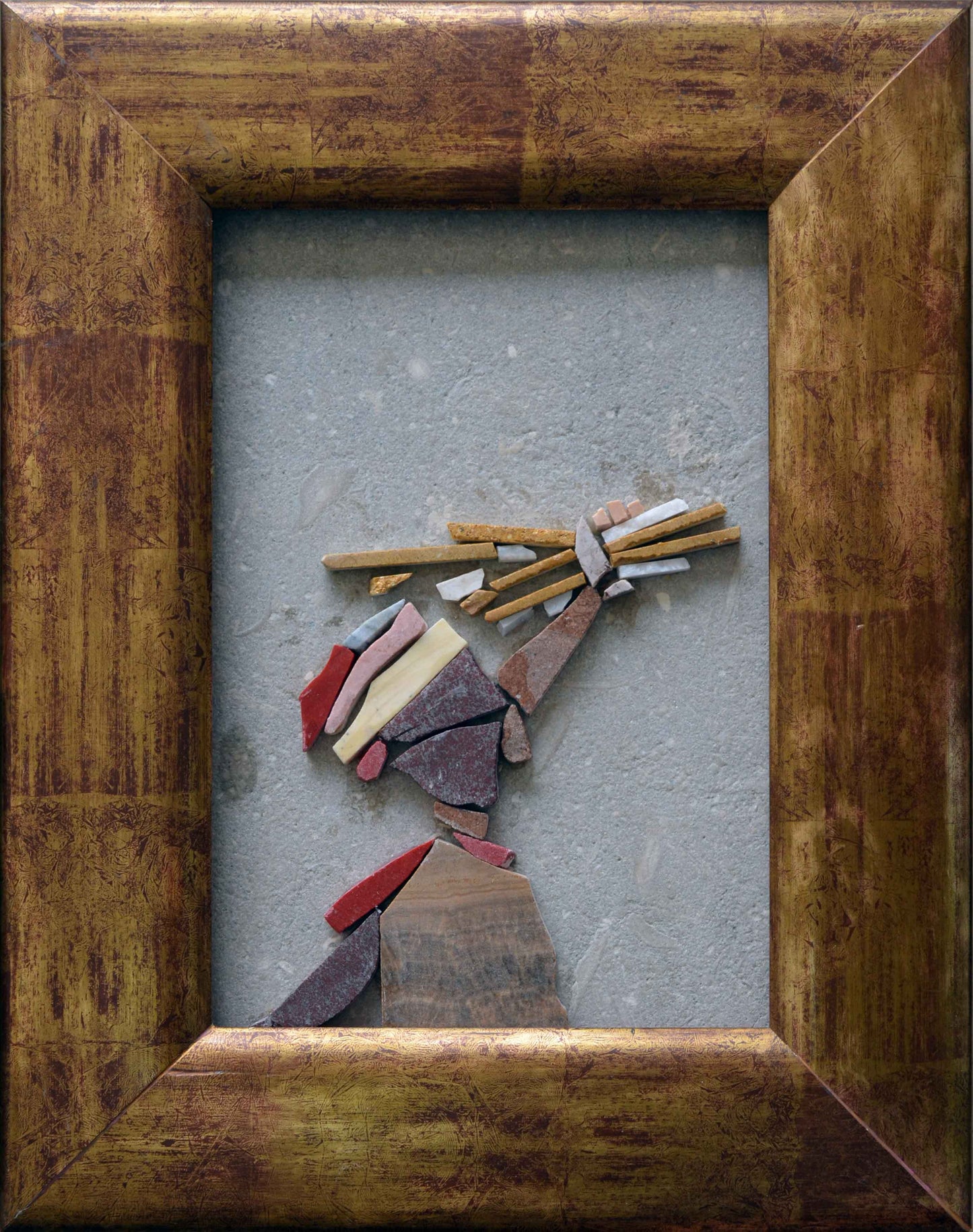 Arab FireWood Man Abstract Mosaic Artwork