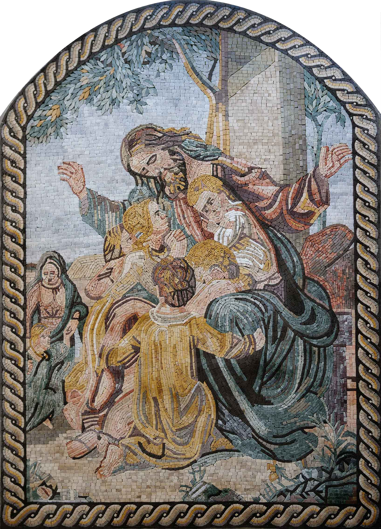 Religious Mosaic Art - Jesus with the children