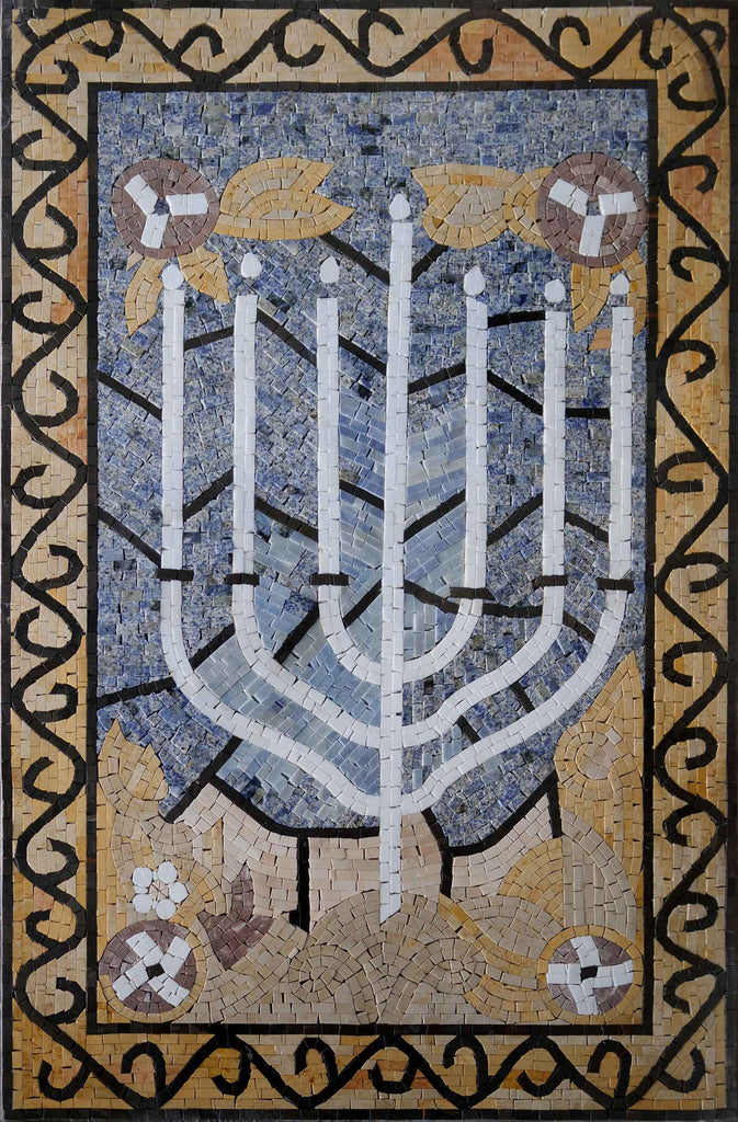 The Menorah Mosaic Jewish Symbol