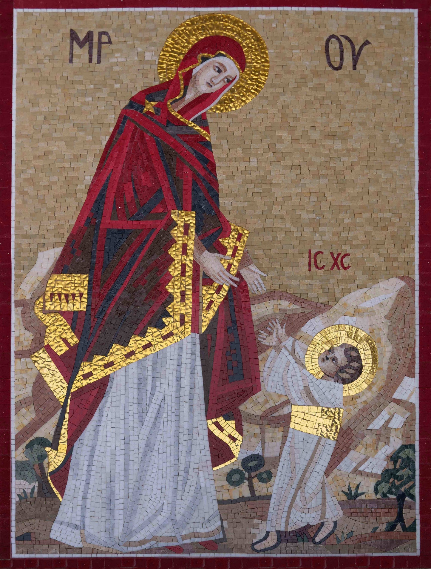 Christian Mosaic Art - A Virgin And Child
