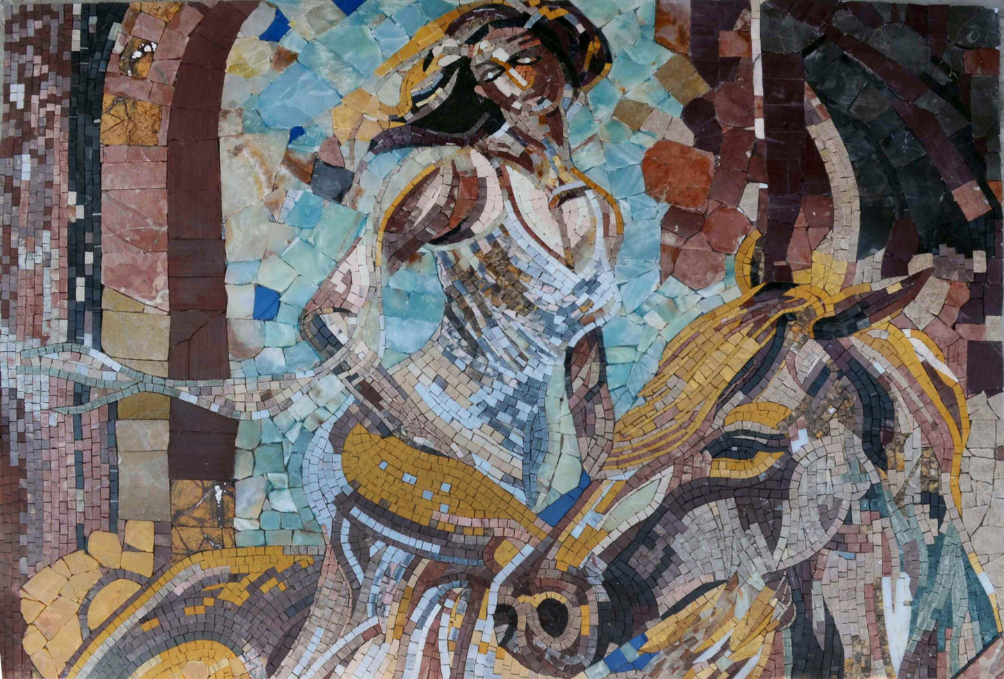 Creamy Natural Tone - Lady Godiva Riding a Horse Mosaic