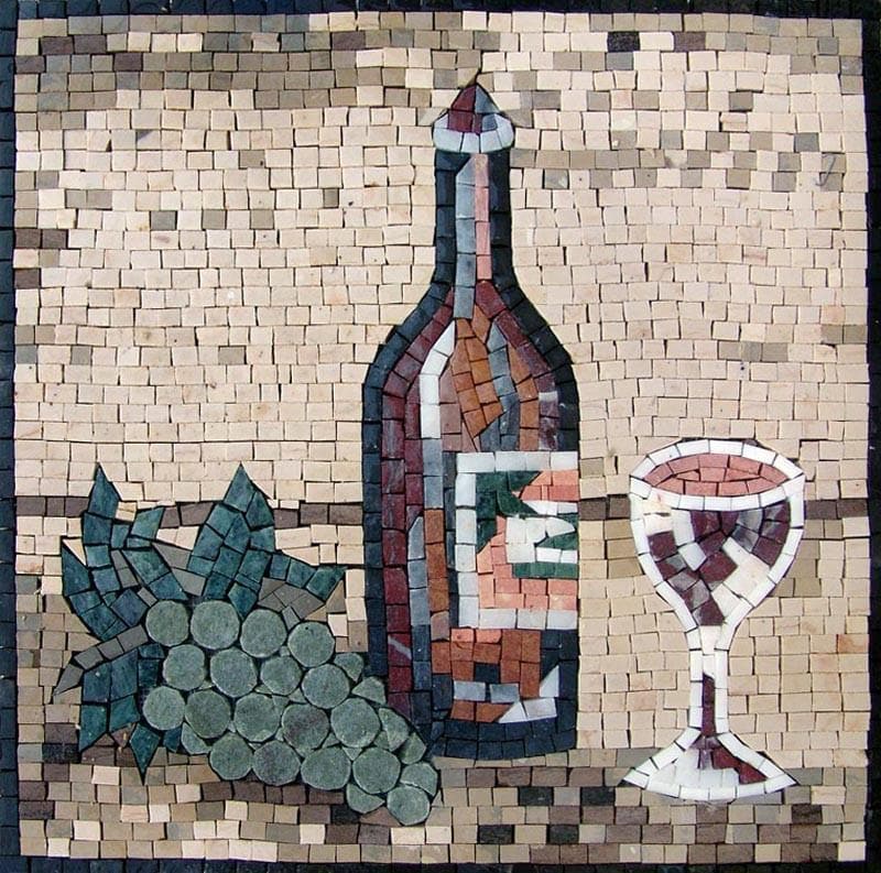 Bicchiere di Vino - Wine Mosaic Mural | Food and Drink | Mozaico