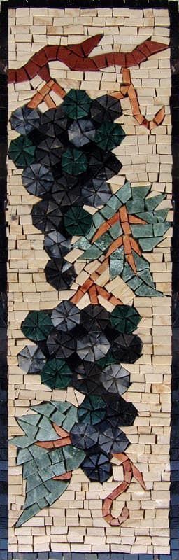 Nero Vine - Grape Mosaic Artwork | Food and Drink | Mozaico